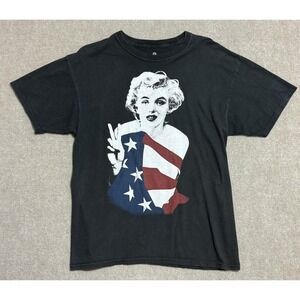 Marilyn Monroe Shirt Mens Large American‎ Flag Peace Graphic Tee Iconic 2015